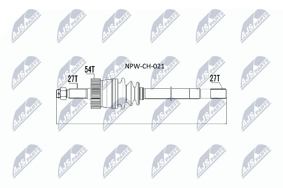Semieixo (acionador) dianteiro direito NTY NPWCH021 preço, a partir de 84,34 USD