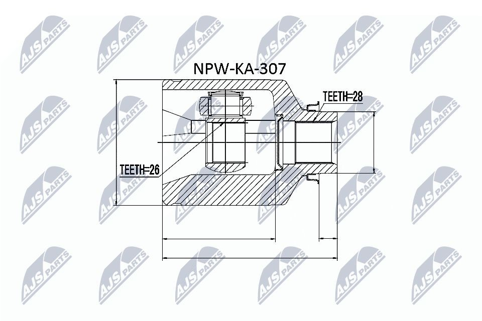 Compre NPWKA307 NTY Junta homocinética interna dianteira direita