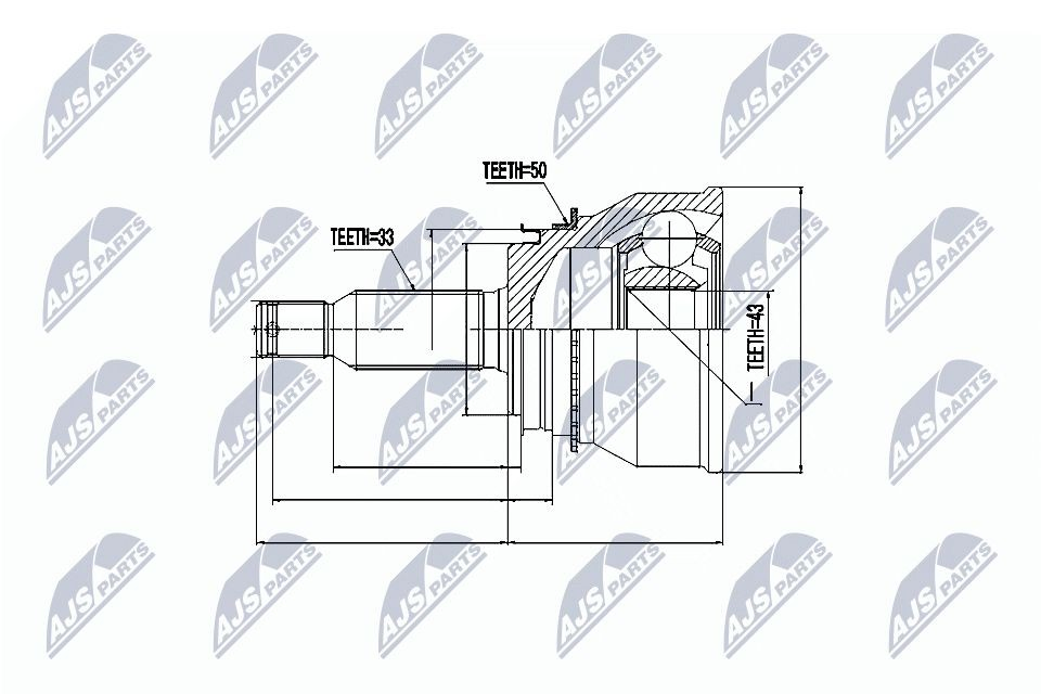 Junta homocinética externa traseira NTY NPZMS038 preço, a partir de 67,32 USD