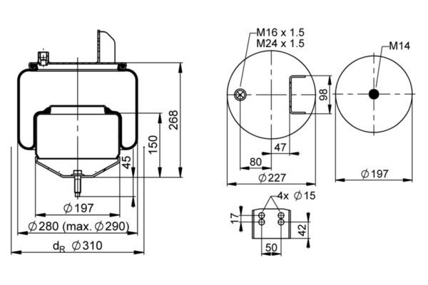 Compre 1DF20E1 Phoenix Coxim pneumático (suspensão de lâminas pneumática) do eixo