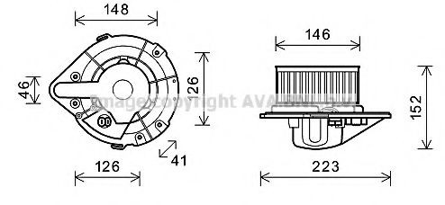  Motor de ventilador de forno (de aquecedor de salão) Volkswagen Transporter T4 plataforma a bordo (70E, 70L, 70M, 7DE, 7DL, 7DM) (1990 - 2003) T4