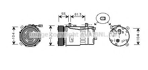  Compressor de aparelho de ar condicionado Seat Cordoba sedan (6L2) (2002 - 2009) 