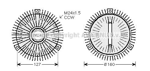 Acoplamento viscoso de ventilador de esfriamento para BMW 7  E32