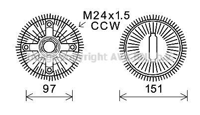 Acoplamento viscoso de ventilador de esfriamento para BMW 7  F01, F02, F03, F04