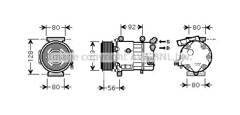  Compressor de aparelho de ar condicionado Peugeot 207 hatchback (WA, WC) (2006 - 2015) 