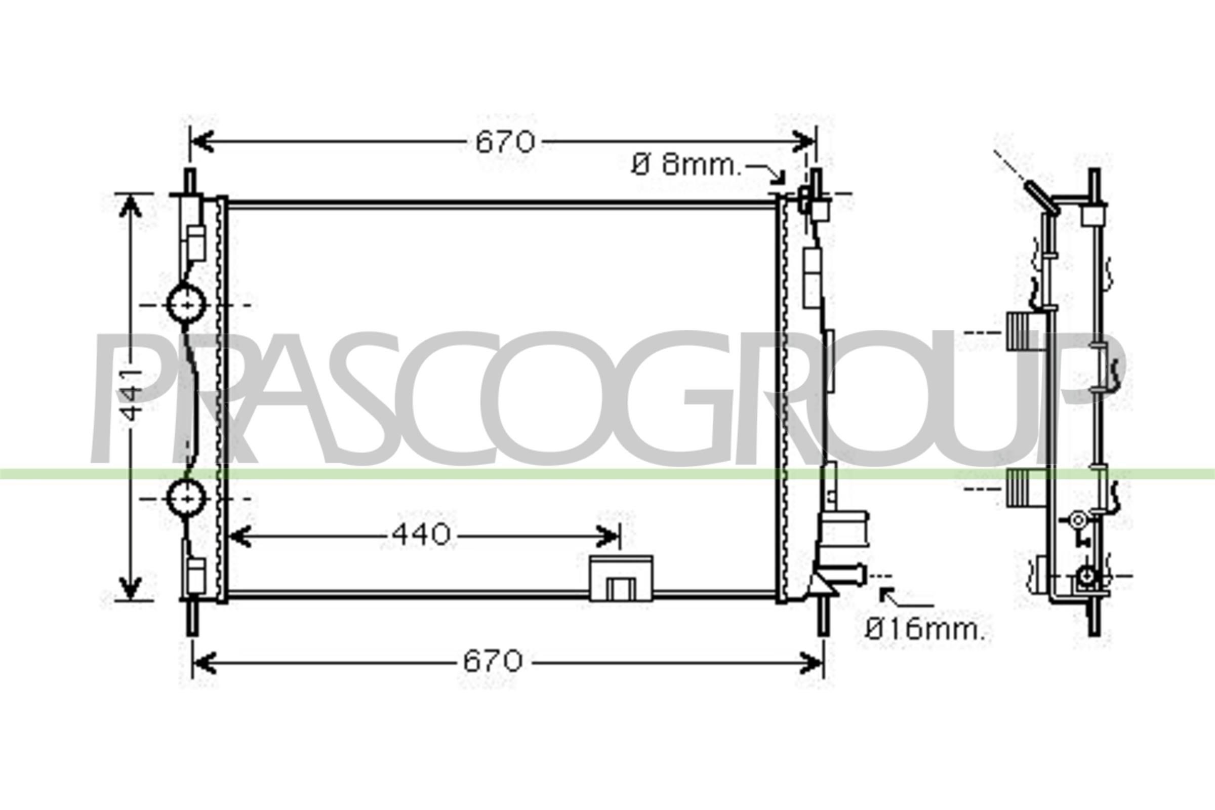  Radiador de esfriamento de motor Nissan Qashqai +2 I SUV (J10) (2007 - 2014) +2 I