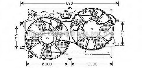 35959057 AND Difusor do radiador de esfriamento, montado com motor e roda de aletas