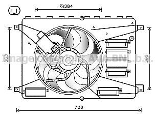 Ventilador elétrico de esfriamento montado (motor + roda de aletas) para Ford Galaxy II CA1 WA6
