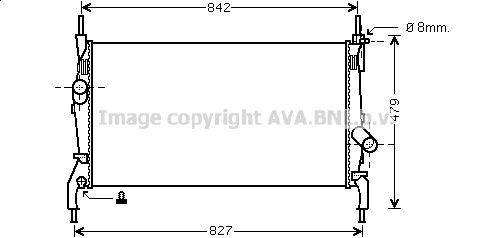  Radiador de esfriamento de motor Ford Transit VI сaixa (V347/8) (2006 - 2014) VI