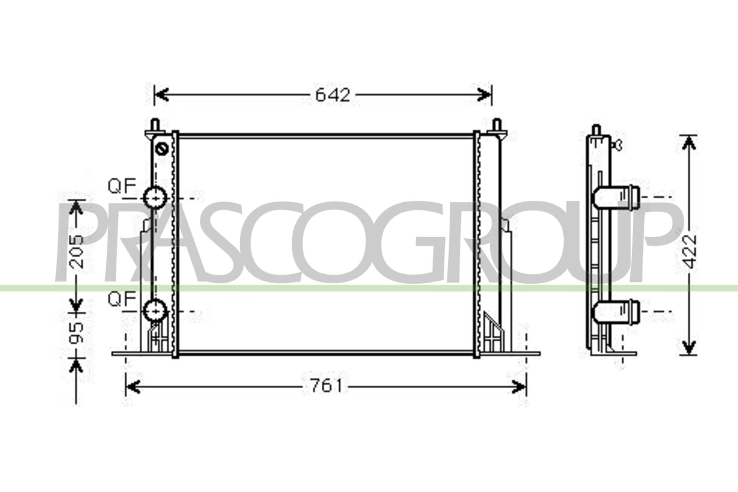 Radiador de esfriamento de motor para Fiat Stilo  192