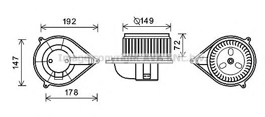 Motor de ventilador de forno (de aquecedor de salão) para Fiat Ducato II 230L
