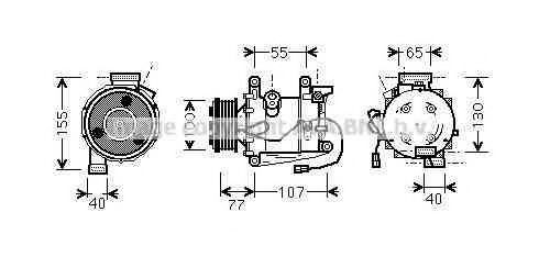 Compressor de aparelho de ar condicionado para Honda Civic VII ES, ET