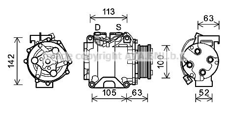 Compressor de aparelho de ar condicionado para Honda Accord VII CL, CM