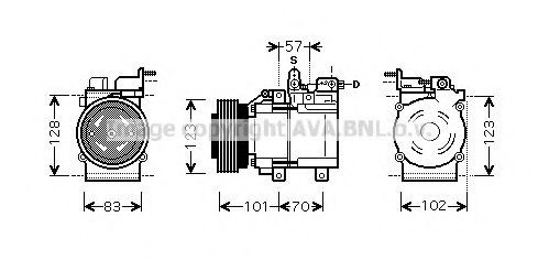  Compressor de aparelho de ar condicionado Hyundai Elantra III sedan (XD) (2000 - 2006) III