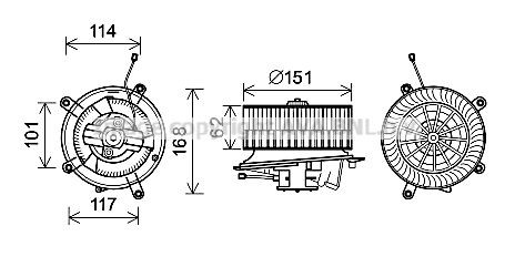 Motor de ventilador de forno (de aquecedor de salão) para Mercedes C  W202
