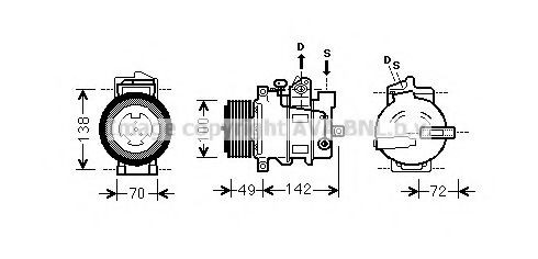 Compressor de aparelho de ar condicionado para Mercedes Vito II 639