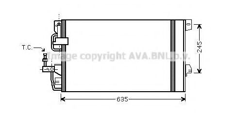  Radiador de aparelho de ar condicionado Opel Astra F carrinha (51, 52, F35, M35) (1991 - 2001) F