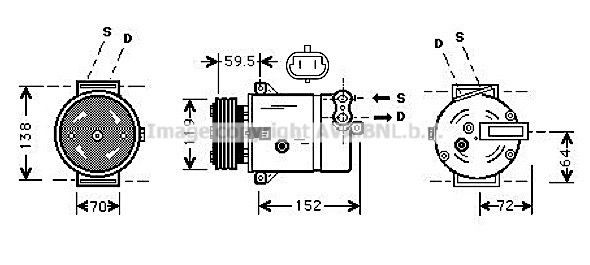 Compressor de aparelho de ar condicionado para Opel Frontera B 6B