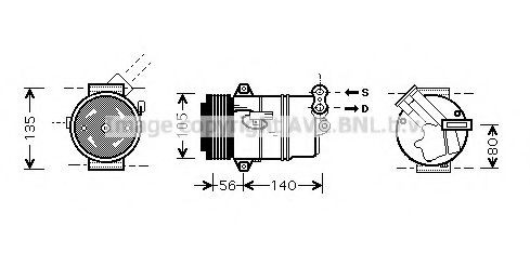 Compressor de aparelho de ar condicionado para Opel Meriva A 