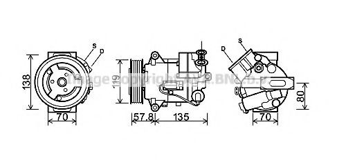 Compressor de aparelho de ar condicionado para Chevrolet Cruze  J300