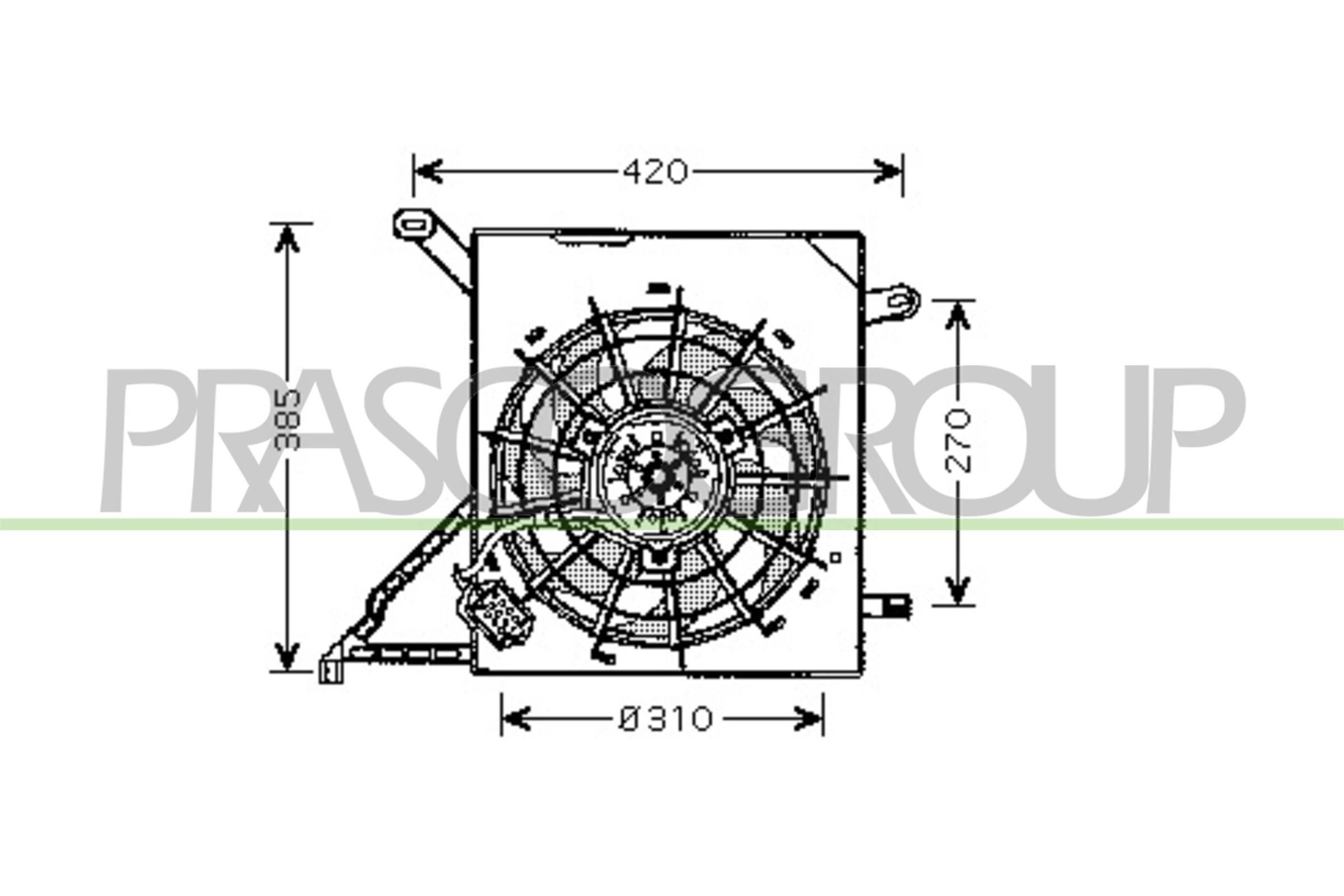 Compre 1341297 General Motors Difusor do radiador de esfriamento, montado com motor e roda de aletas