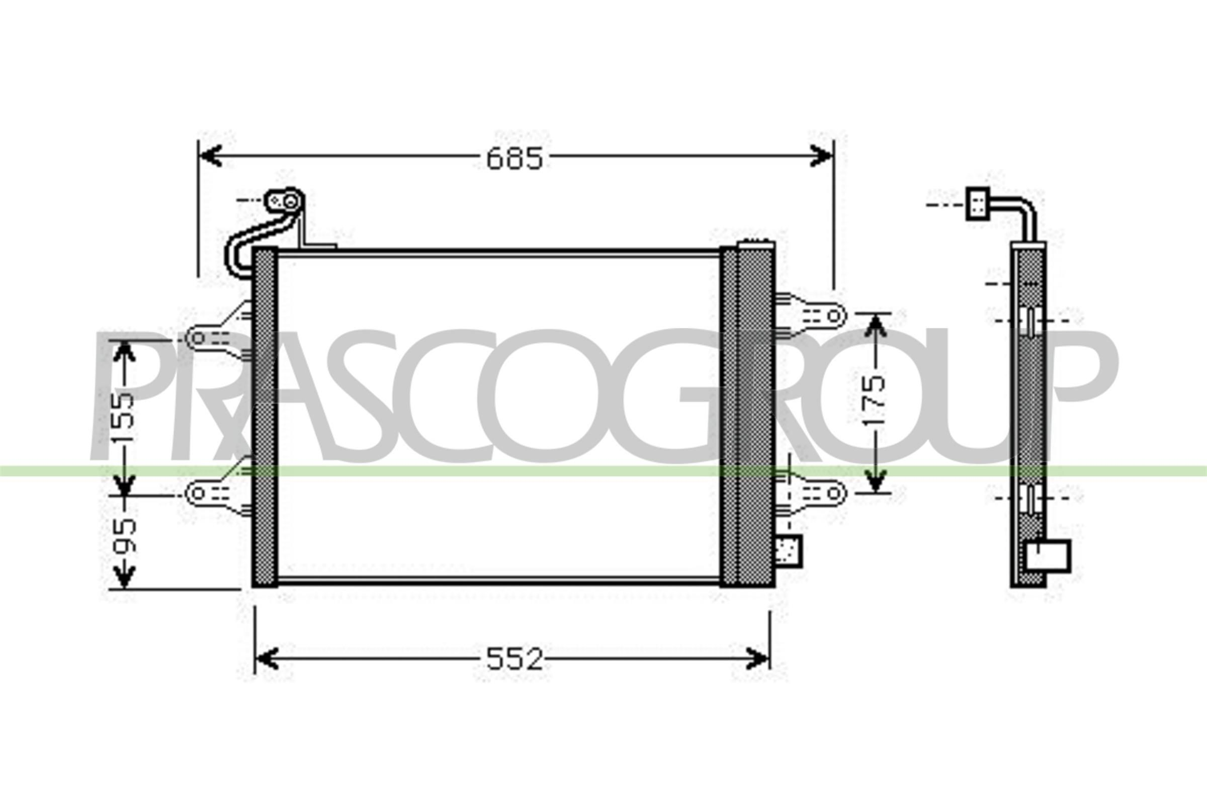 Radiador de aparelho de ar condicionado para Seat Cordoba  6L2