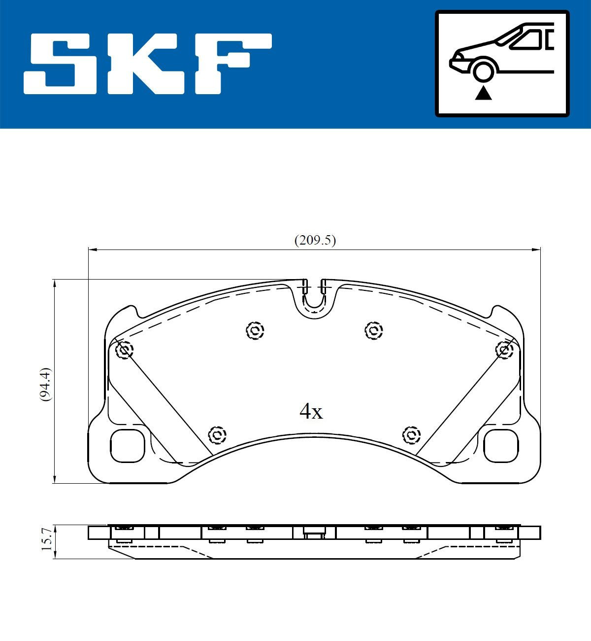 VKBP80461 SKF Sapatas do freio dianteiras de disco