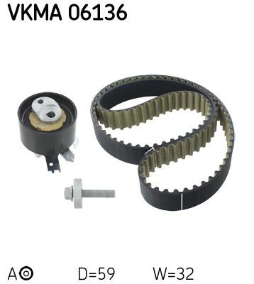 VKMA06136 SKF Correia do mecanismo de distribuição de gás, kit