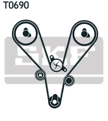 VKMA95657 SKF Correia do mecanismo de distribuição de gás, kit