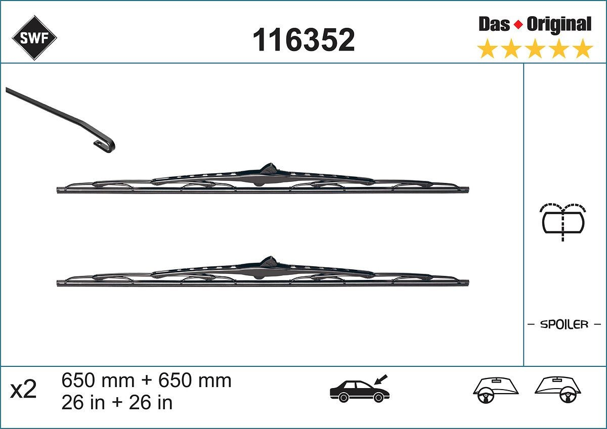Compre Limpa-pára-brisas do pára-brisas, kit de 2 un. Peugeot 807 