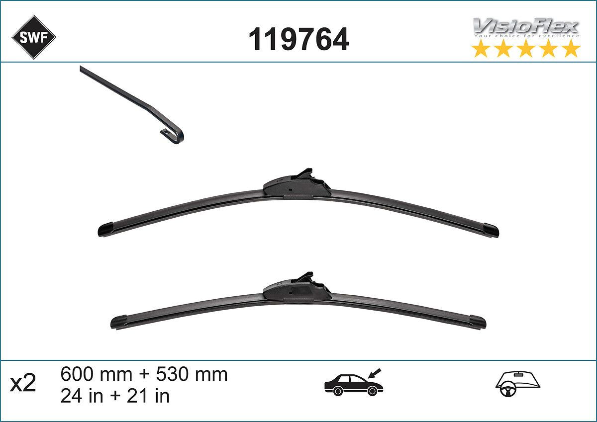  Limpa-pára-brisas do pára-brisas, kit de 2 un. Mitsubishi L 200 IV pick-up (KA, KB) (2005 - 2015) IV