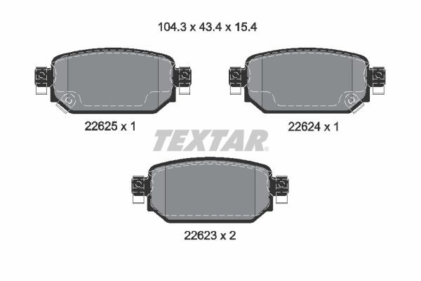 2262301 Textar Sapatas do freio traseiras de disco