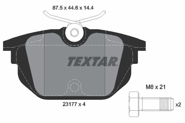 2317703 Textar Sapatas do freio traseiras de disco