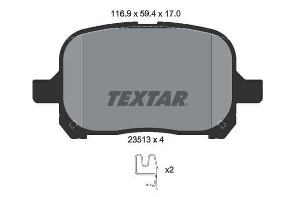 2351302 Textar Sapatas do freio dianteiras de disco