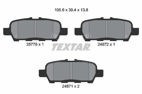 2577801 Textar Sapatas do freio traseiras de disco