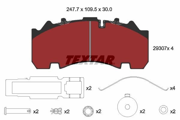 Sapatas do freio traseiras de disco Textar 2930701 preço, a partir de 154,53 USD