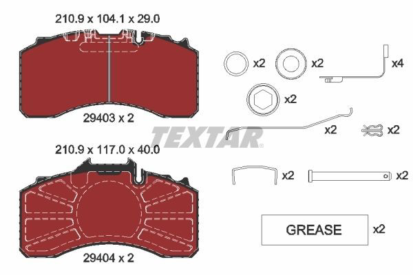  Textar 2940301 preço, a partir de 189,85 USD
