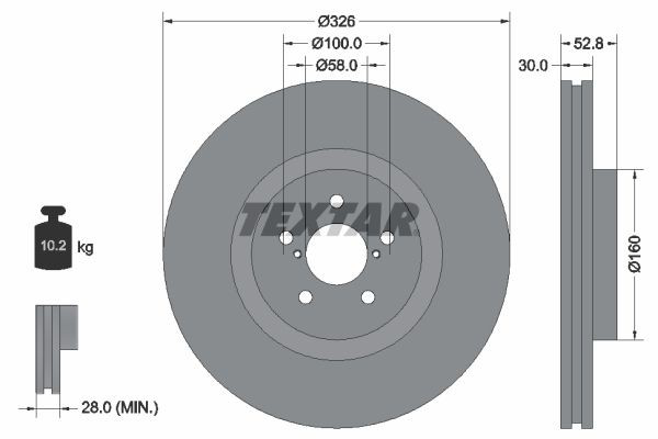92167900 Textar Disco do freio dianteiro