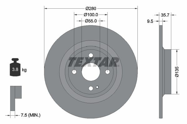 92320003 Textar Disco do freio traseiro