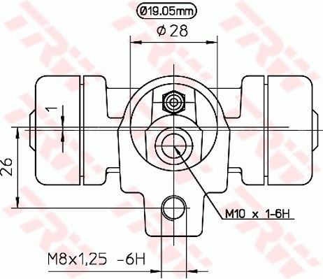  Cilindro traseiro do freio de rodas de trabalho Mercedes Sprinter II 3,5-t сaixa (906) (2006 - 2020) II 3,5-t