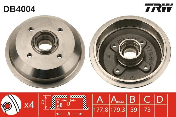Tambor do freio traseiro Ford Fiesta Mk1 GBFT