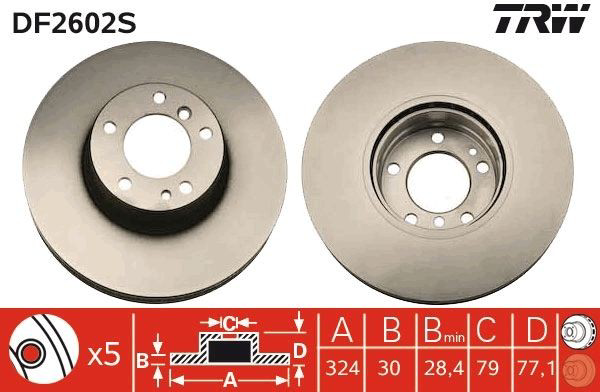 Disco do freio dianteiro TRW DF2602S preço, a partir de 105,55 USD
