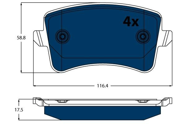  Sapatas do freio traseiras de disco Audi A4 B8 sedan (8K2) (2007 - 2015) B8