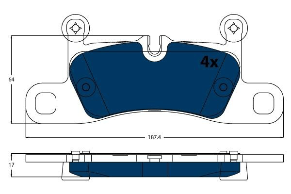  Sapatas do freio traseiras de disco Volkswagen Touareg II SUV (7P5, 7P6) (2010 - 2017) II