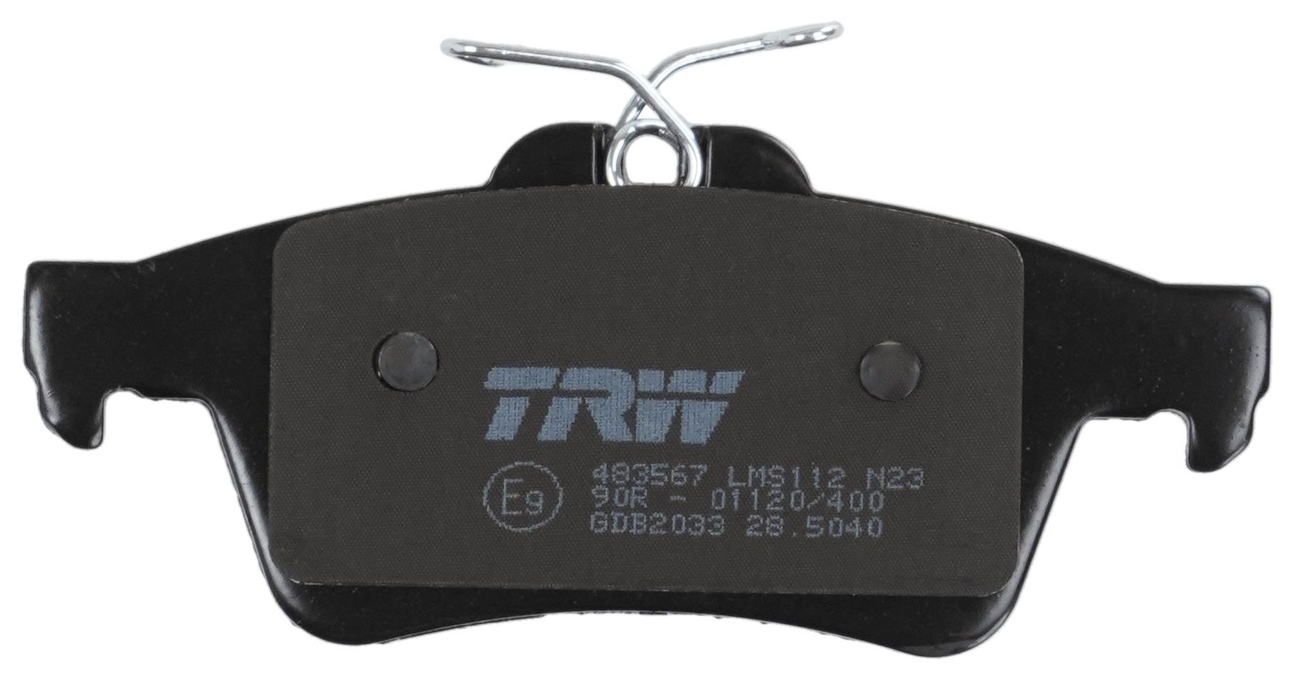 GDB2033 TRW Sapatas do freio traseiras de disco