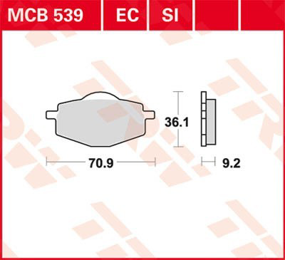 Sapatas do freio dianteiras de disco TRW MCB539 preço, a partir de 24,61 USD