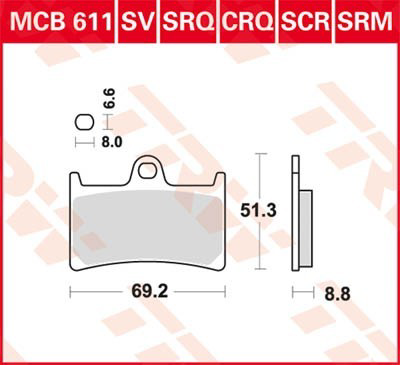 MCB611CRQ TRW Sapatas do freio dianteiras de disco