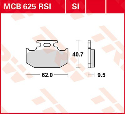 MCB625SI TRW Sapatas do freio traseiras de disco