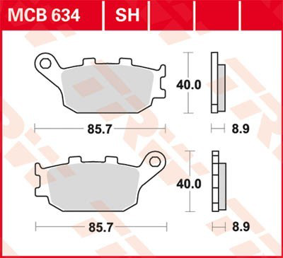 Compre MCB634SH TRW Sapatas do freio traseiras de disco