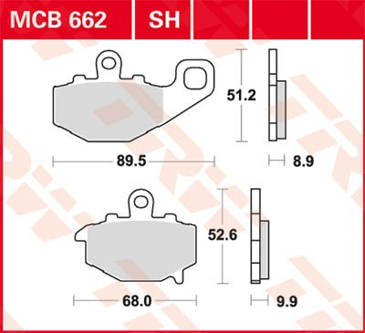 MCB662 TRW Sapatas do freio traseiras de disco